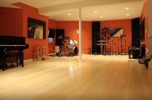 Live room with bamboo flooring